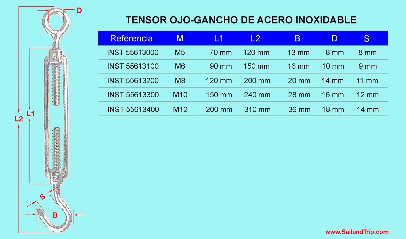 Tensor candados Spezial Anilla gancho M 5 x 50 mm 