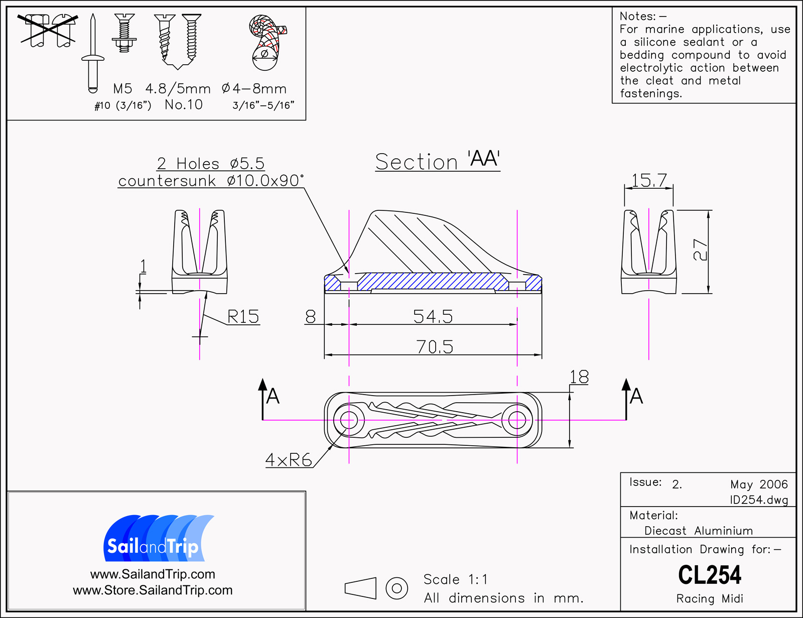 Clamvleat CL254 instalación diagrama
